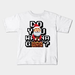 Pixel Santa's Tempting Offer Kids T-Shirt